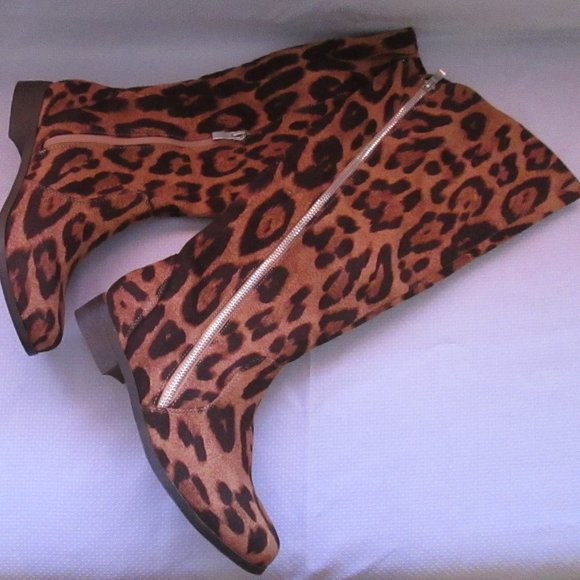 💖JOURNEE COLLECTION KERIN ANIMAL PRINT KNEE HIGH BOOTS; SZ 7 NEW 💖 - Picture 2 of 16